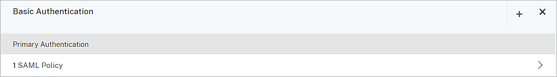 Screen shot of the add authentication type